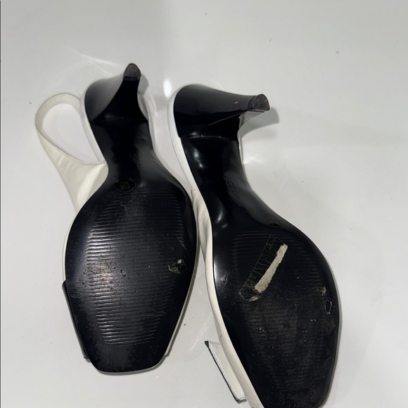 BCBGirls White and Black Slingback Heels - Picture 7 of 11